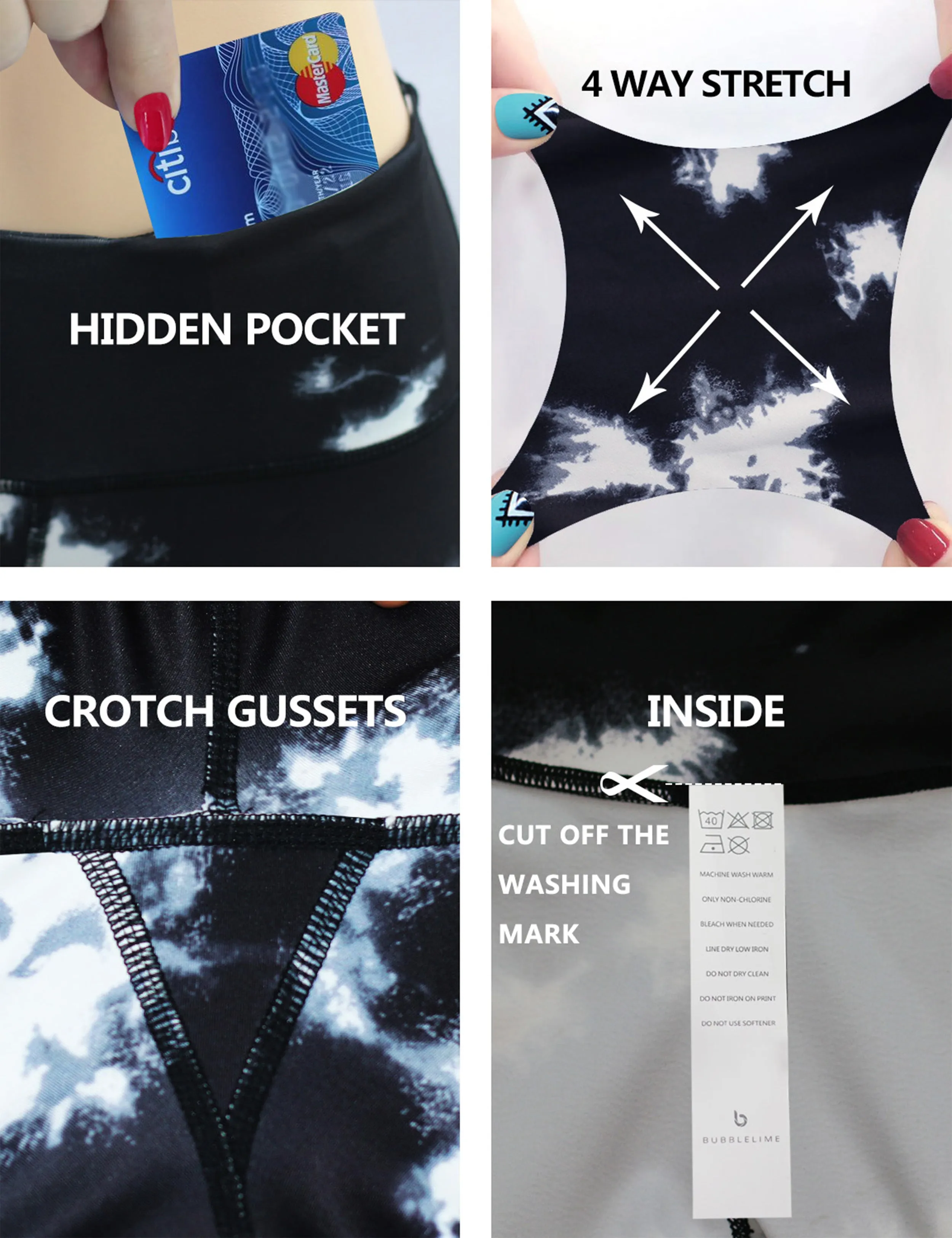 22" Printed Yoga Pants BLACKMARBLE