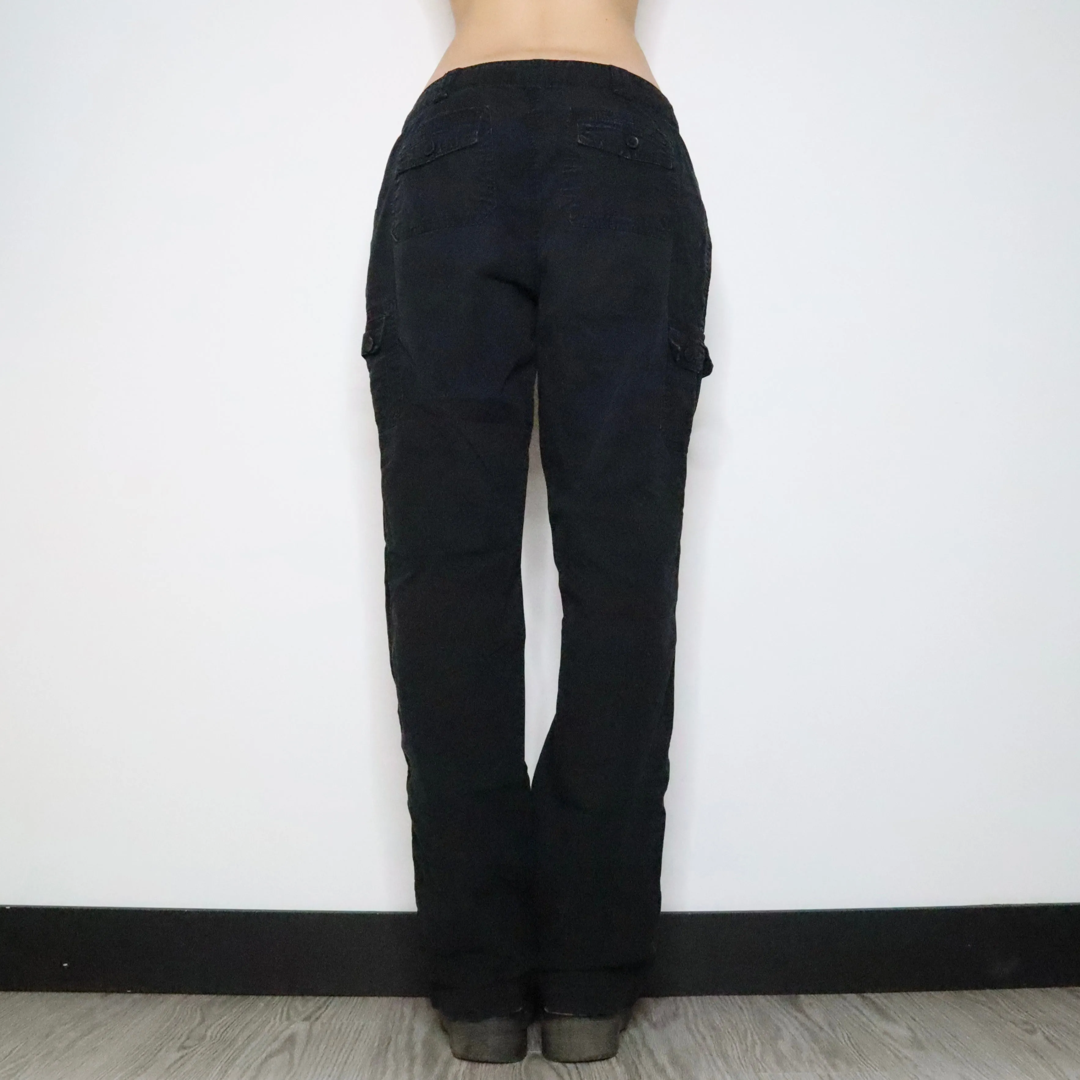 Baggy Black Cargo Pants (Medium)
