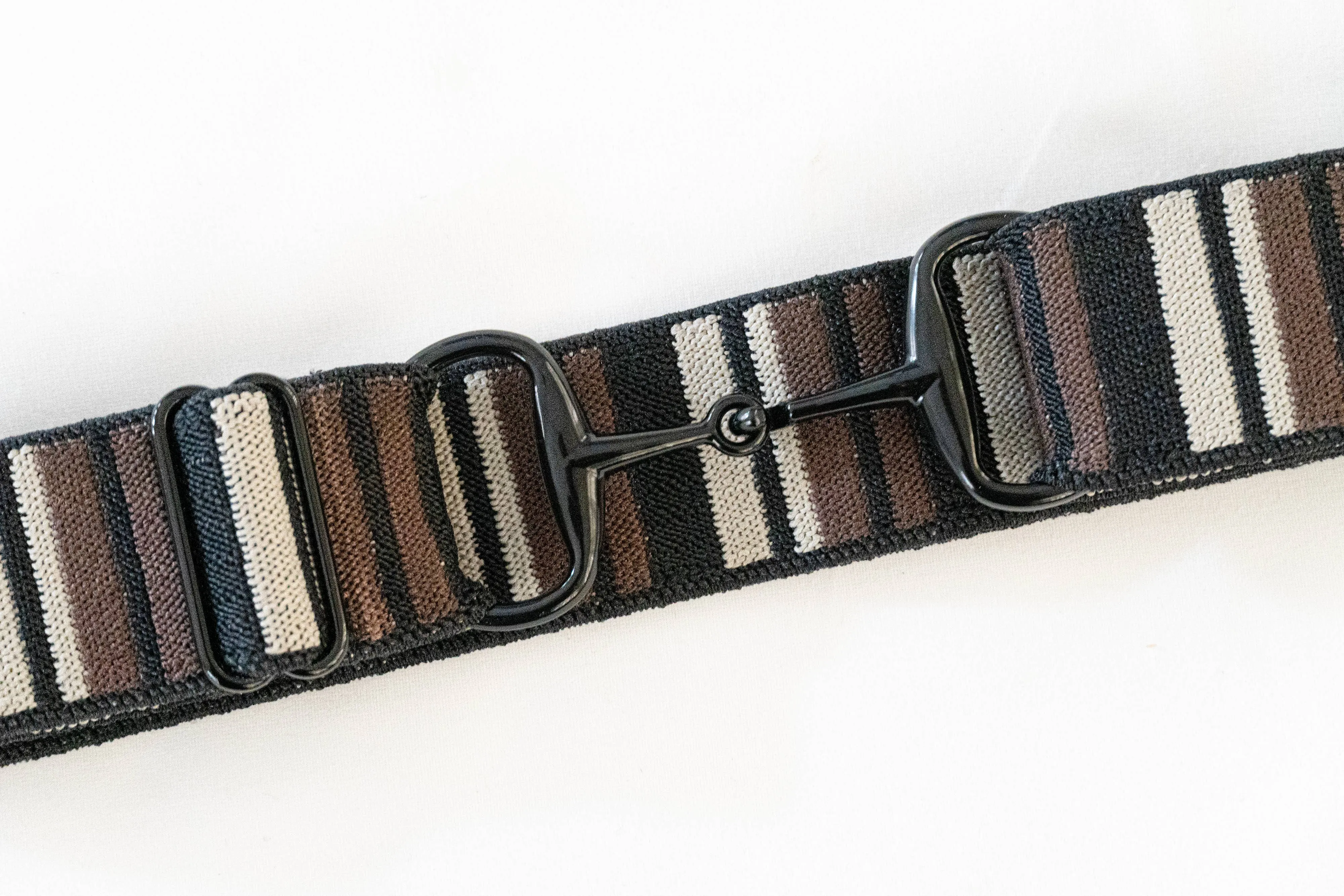 Black & Brown - 1.5" Black Snaffle Equestrian Elastic Belt