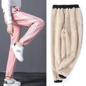 Black Loose Autumn and Winter Thickening Casual Sweatpants bon