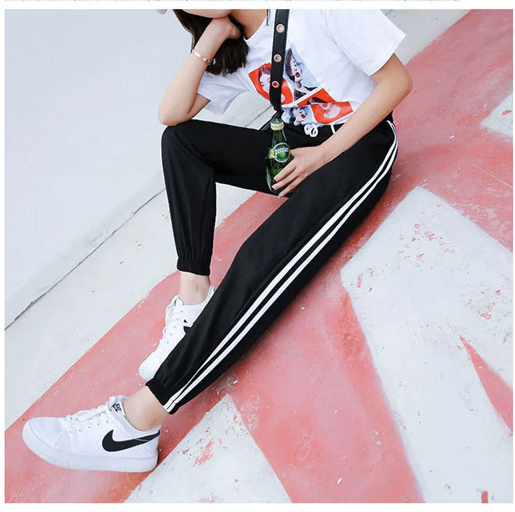 Black Loose Autumn and Winter Thickening Casual Sweatpants bon