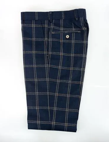 Cavani Hardy Navy Check Slim Fit Trousers