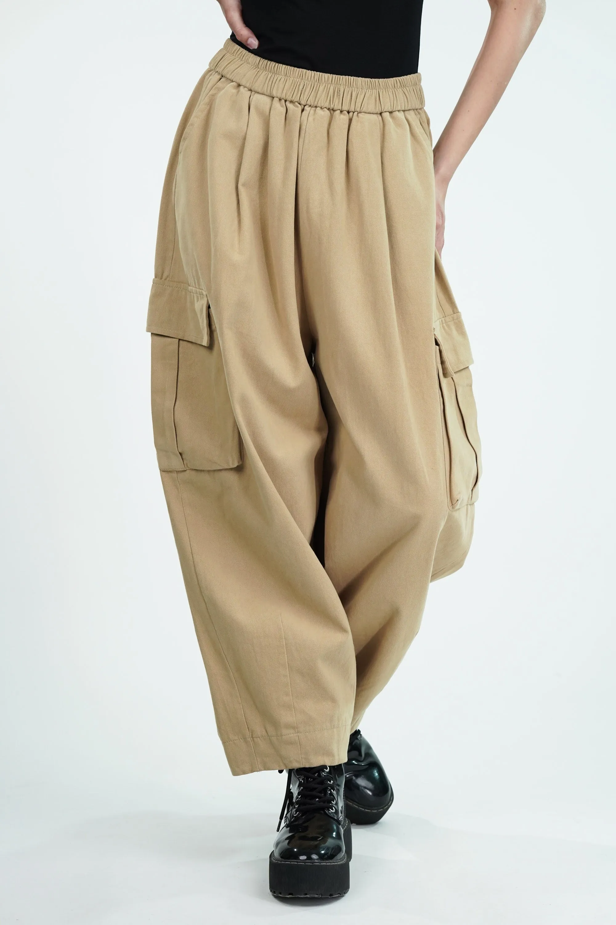 Creamy Yellow Balloon Cargo Pants