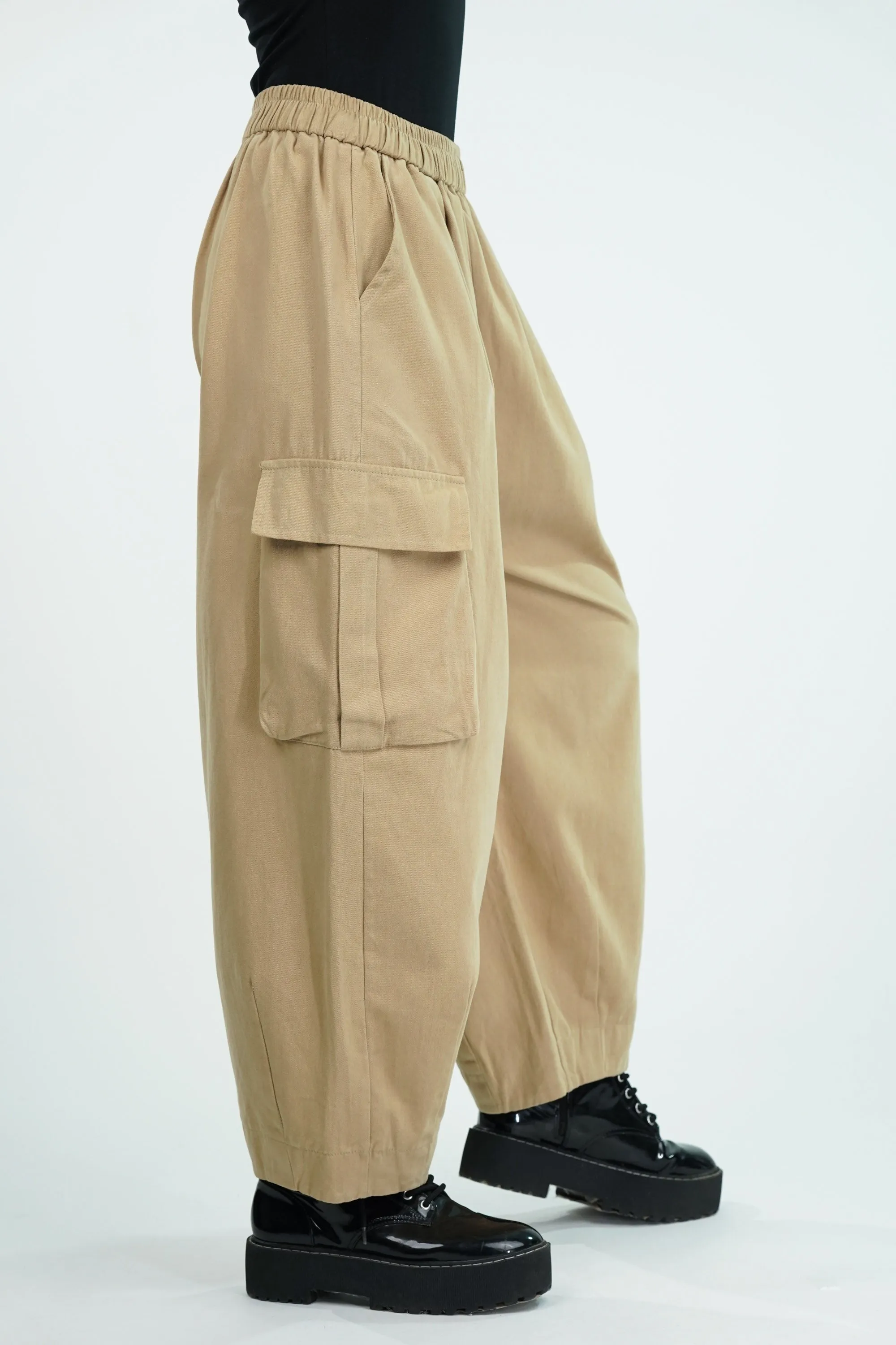 Creamy Yellow Balloon Cargo Pants