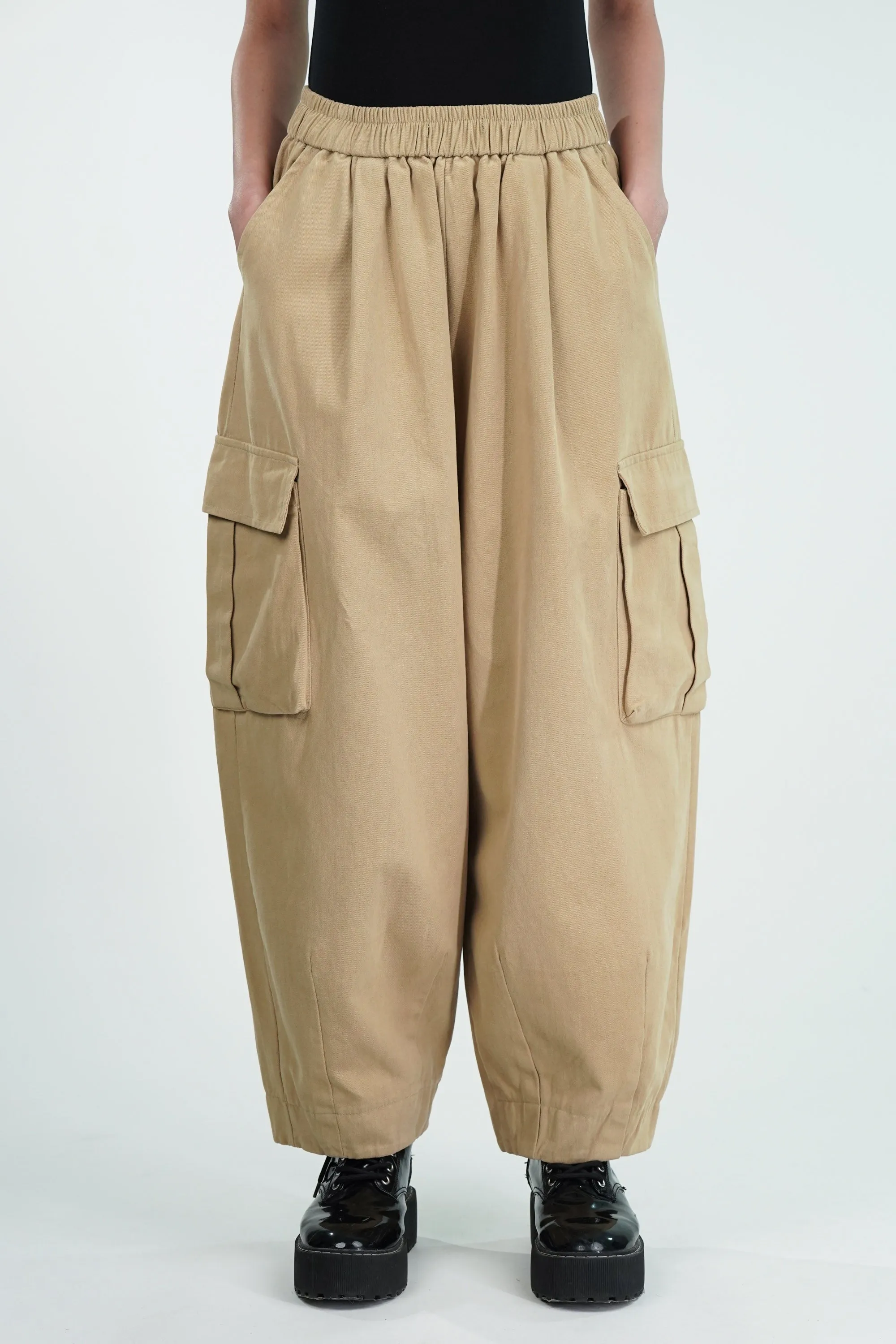 Creamy Yellow Balloon Cargo Pants