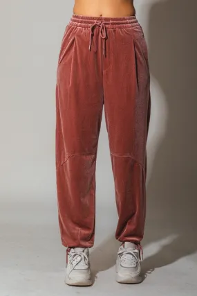 Draw String Waist Comfy Velvet Pants
