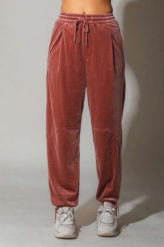 Draw String Waist Comfy Velvet Pants