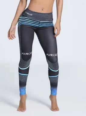 Elastic Sporting Leggings Gradient Color Stripe Print