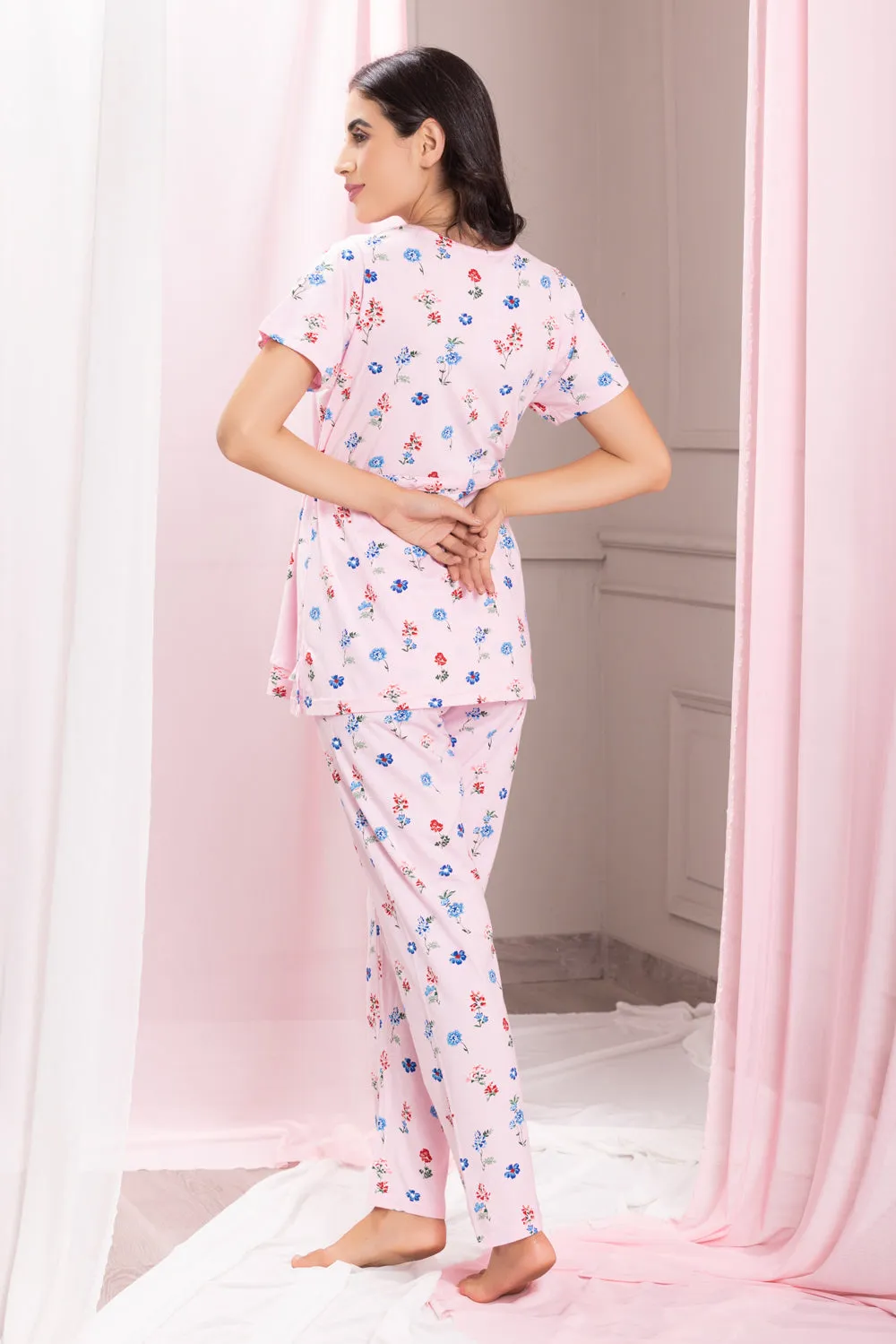Floral Cotton Night suit