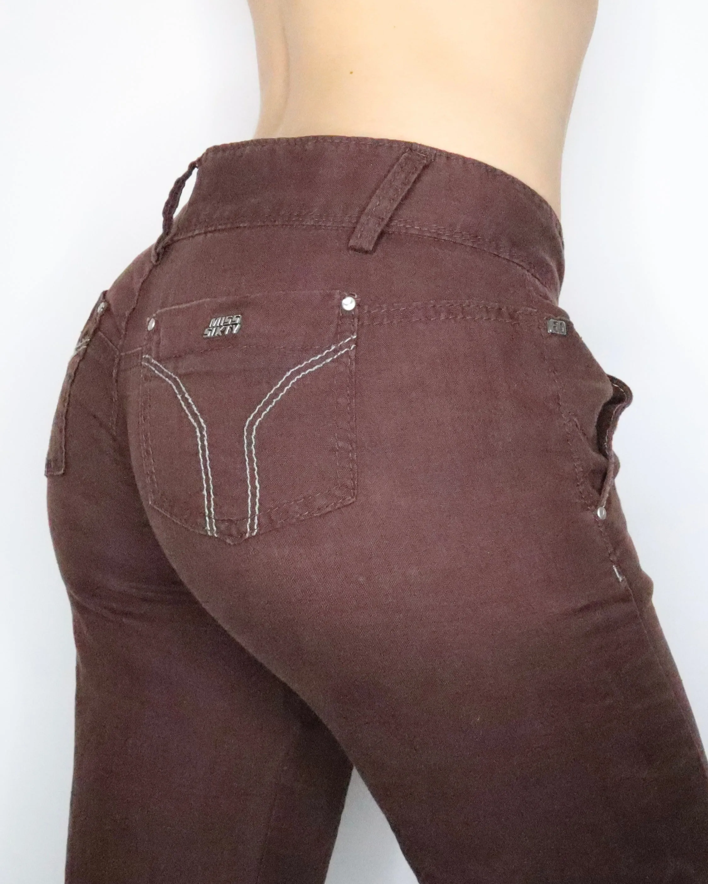 Miss Sixty Brown Linen Pants (Small) 