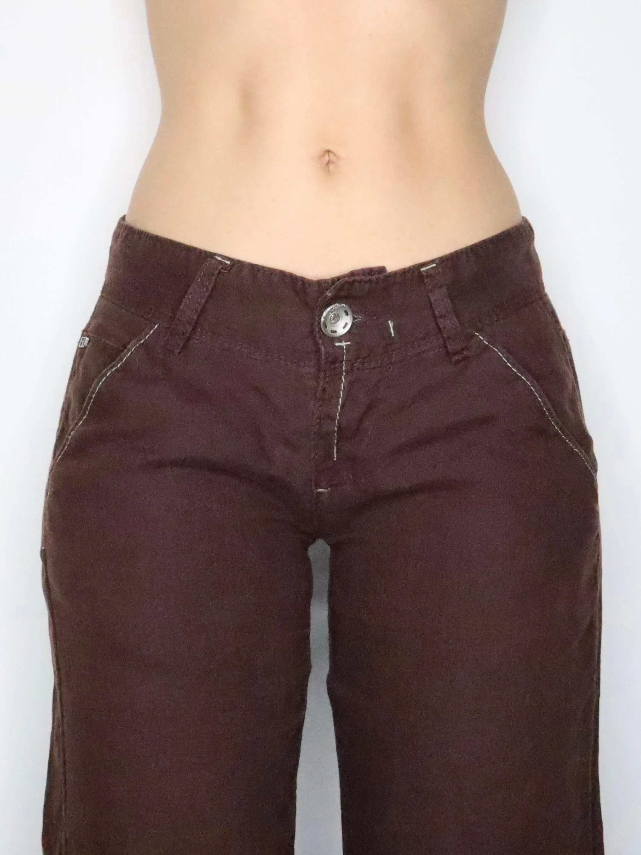 Miss Sixty Brown Linen Pants (Small) 