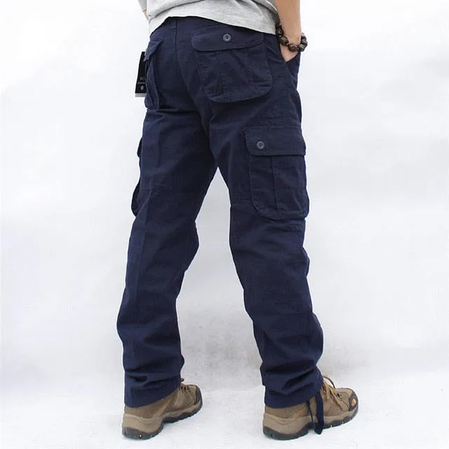 Overalls Men Cargo Pants Casual Multi Pockets Military Tactical Work Pants Pantalon Hombre Streetwear Army Straight Trousers