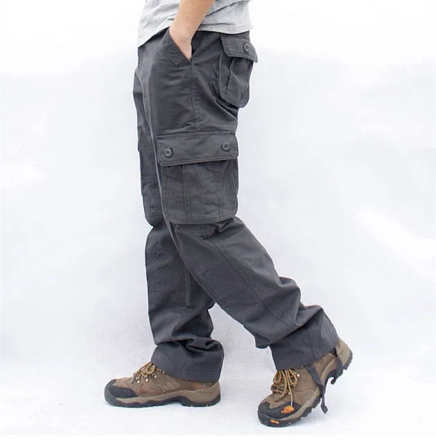 Overalls Men Cargo Pants Casual Multi Pockets Military Tactical Work Pants Pantalon Hombre Streetwear Army Straight Trousers