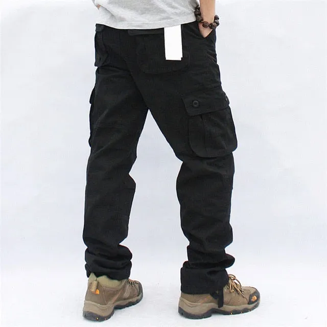 Overalls Men Cargo Pants Casual Multi Pockets Military Tactical Work Pants Pantalon Hombre Streetwear Army Straight Trousers