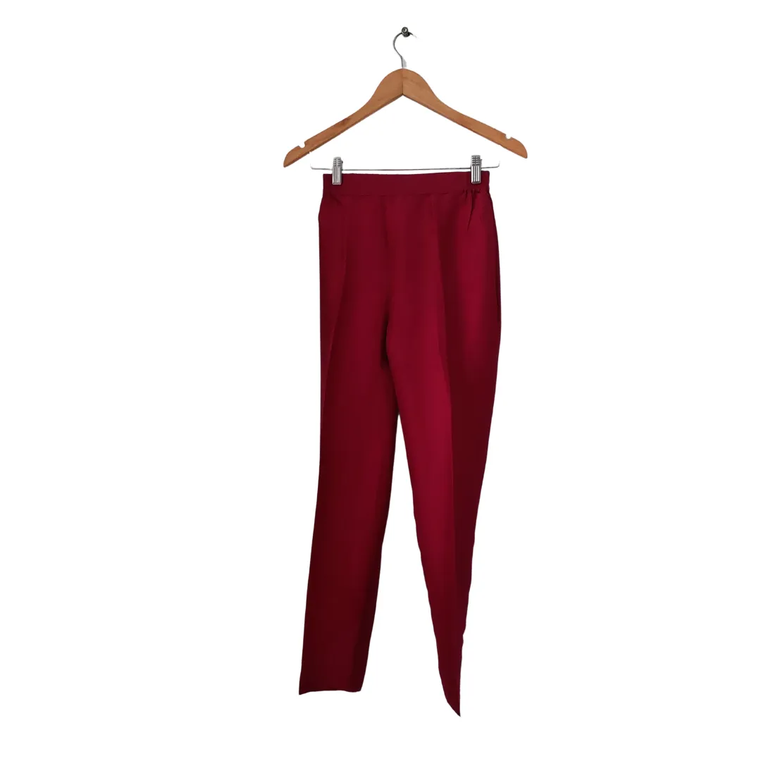 Shamsha Hashwani Maroon Embroidered Silk Outfit (3 pieces) | Pre Loved |