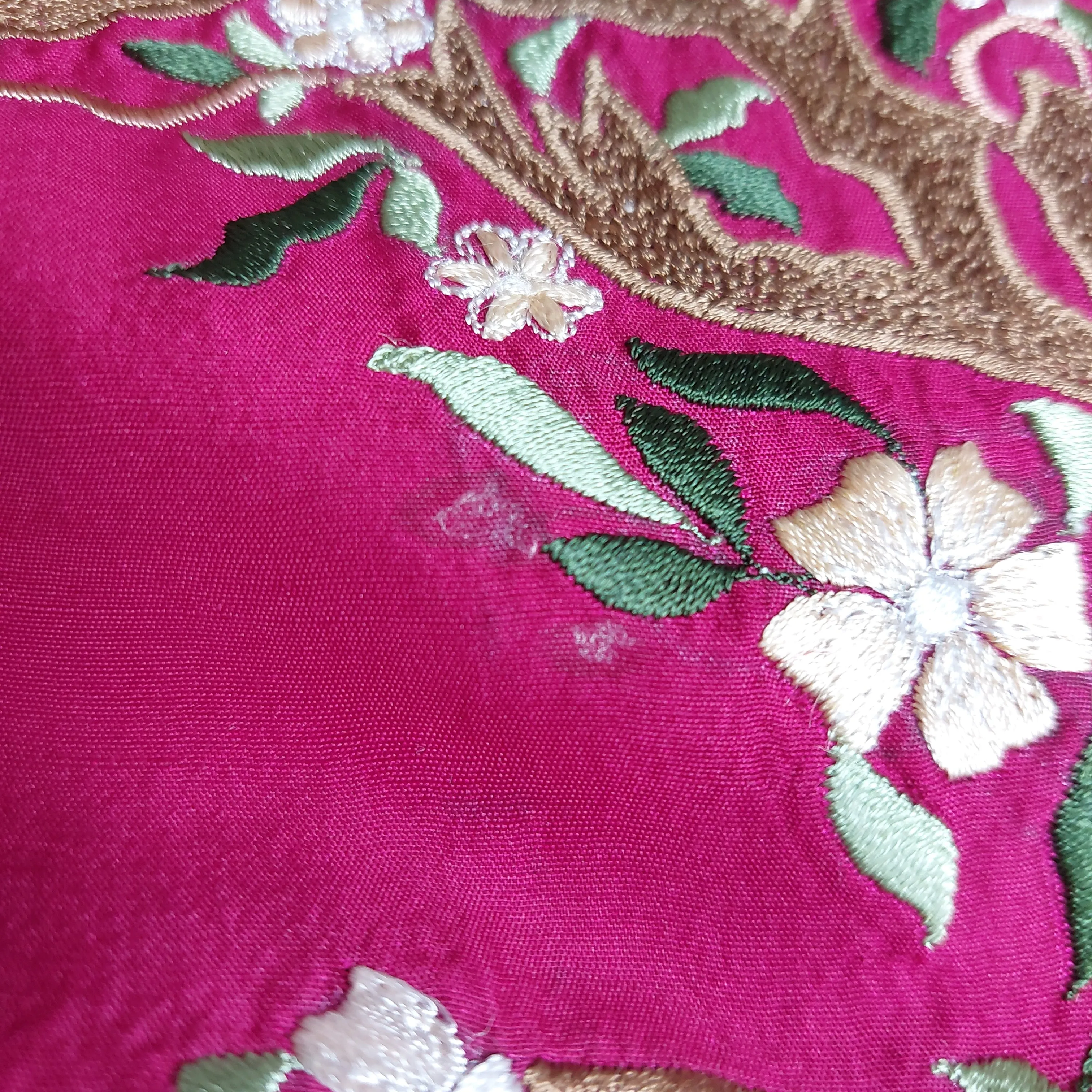 Shamsha Hashwani Maroon Embroidered Silk Outfit (3 pieces) | Pre Loved |