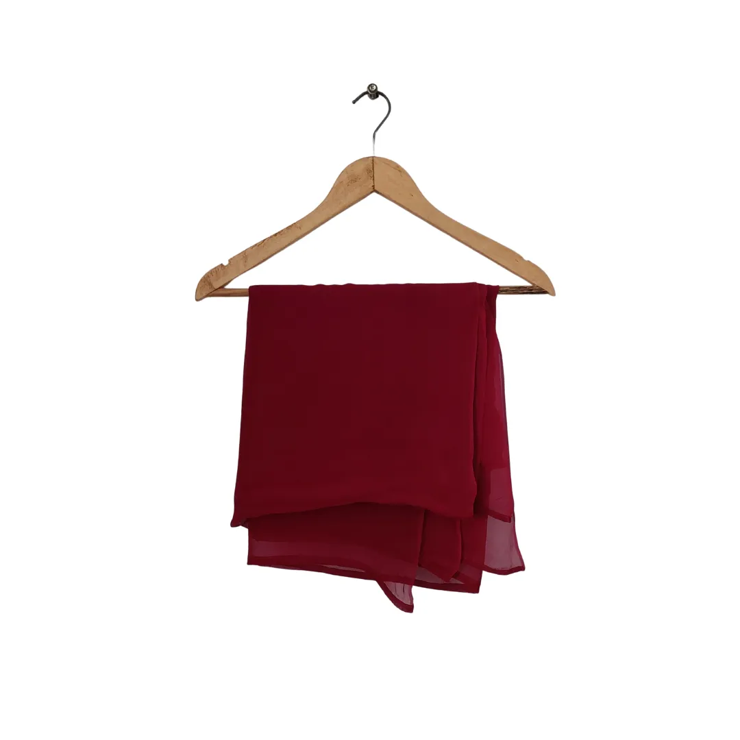 Shamsha Hashwani Maroon Embroidered Silk Outfit (3 pieces) | Pre Loved |