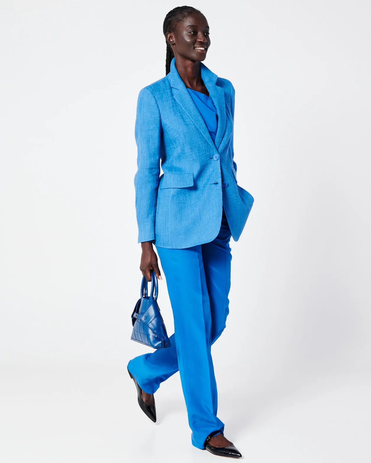 Straight Silk Crêpe Pants
