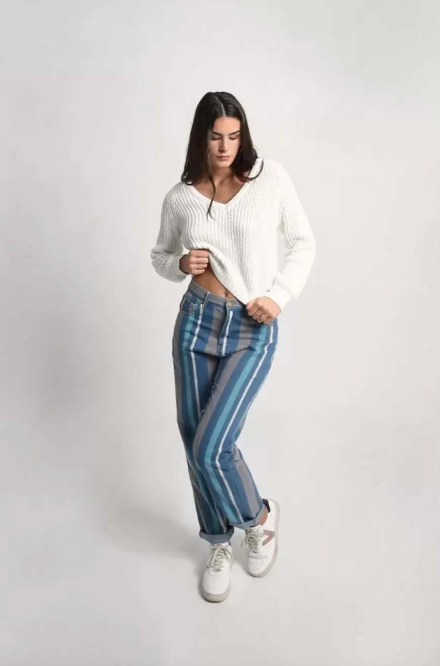 Stripe Denim Pants