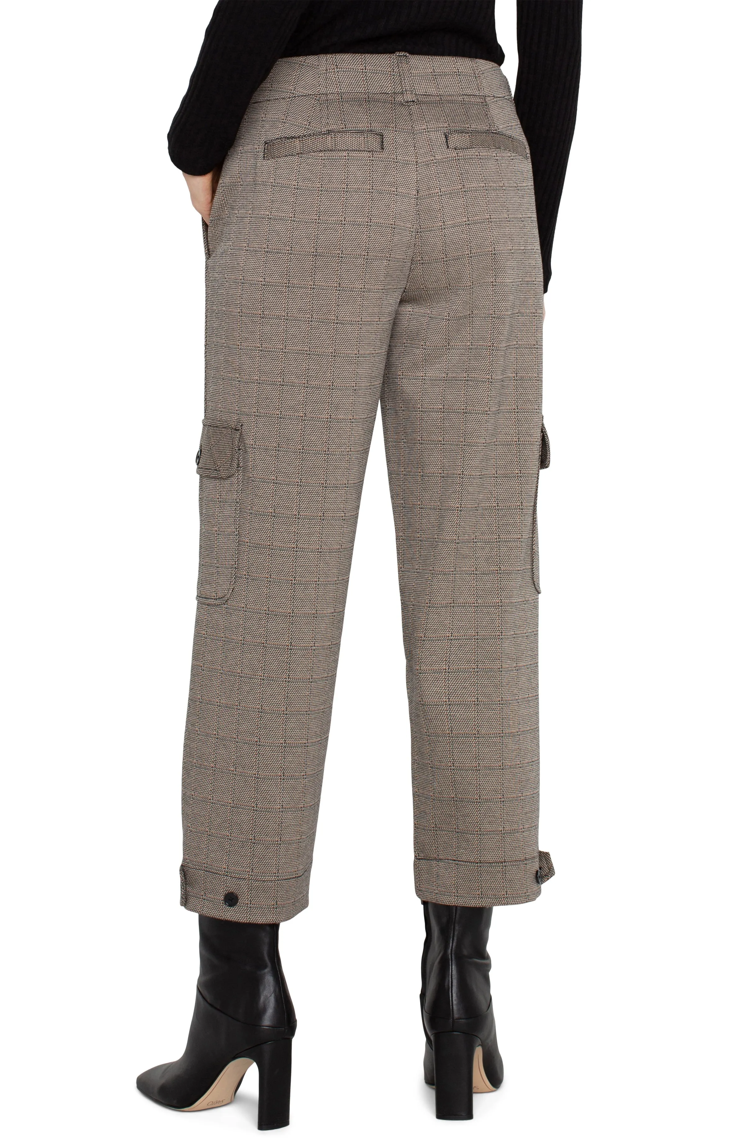 Utility Crop Cargo Pant in Peppercorn Plaid