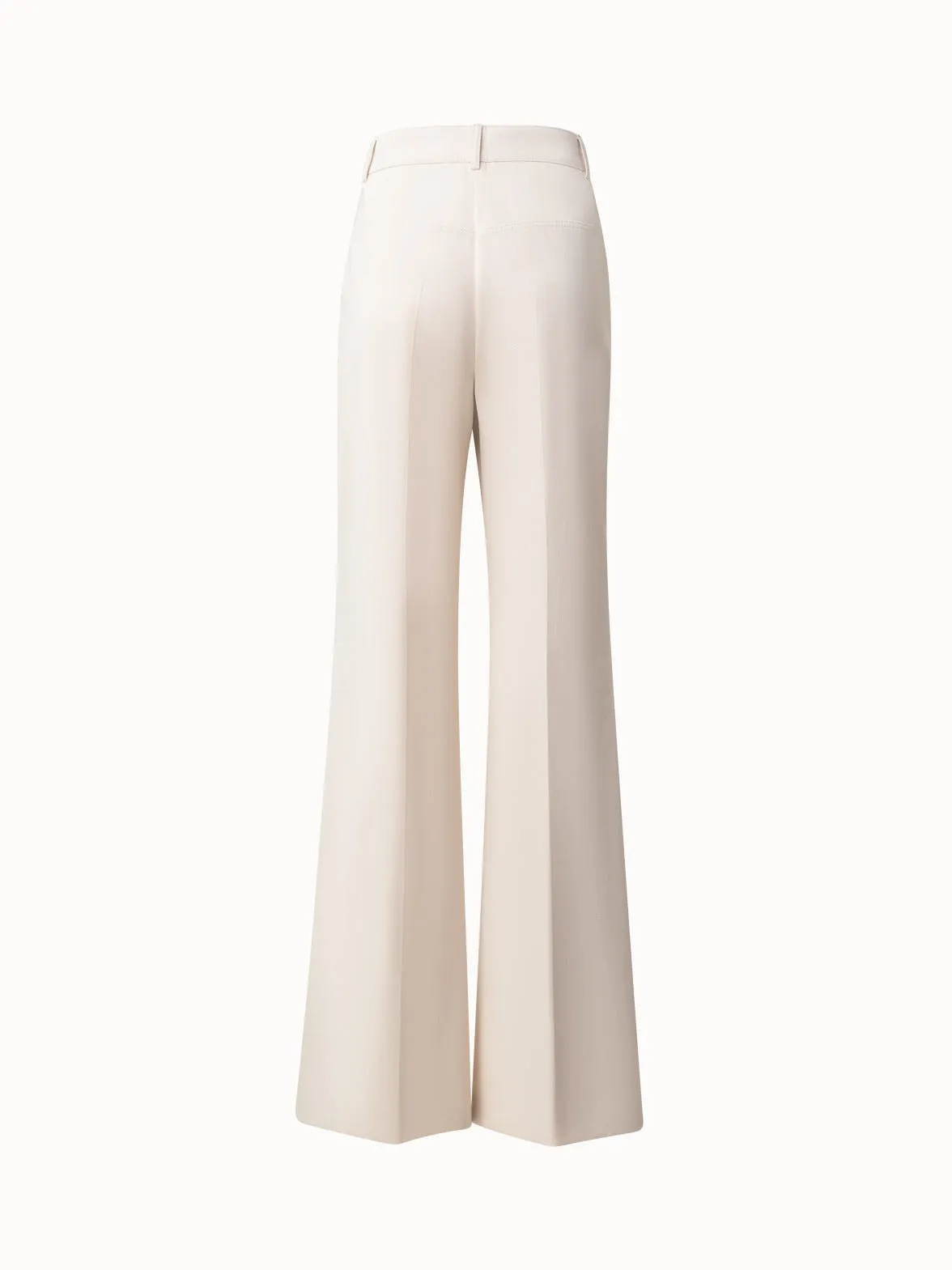 Wide Straight Cotton Wool Gabardine Pants