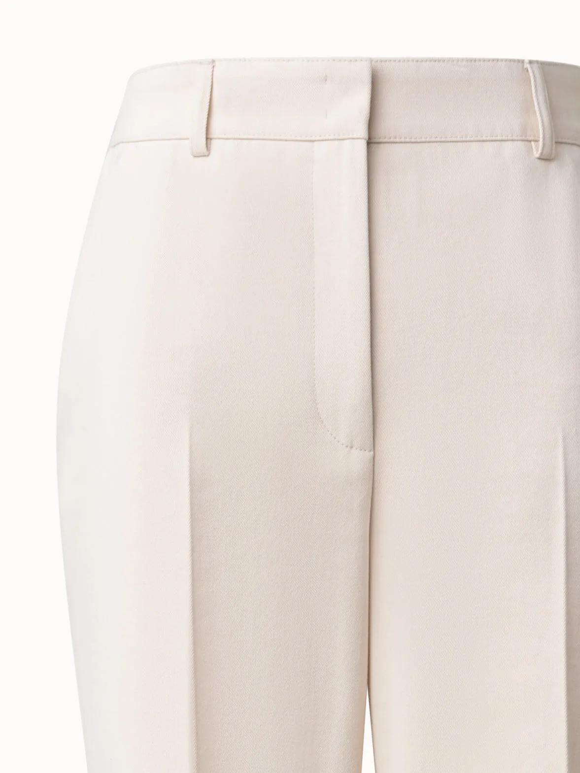 Wide Straight Cotton Wool Gabardine Pants