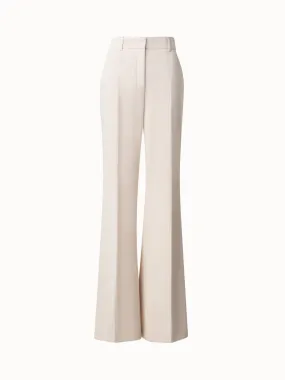 Wide Straight Cotton Wool Gabardine Pants