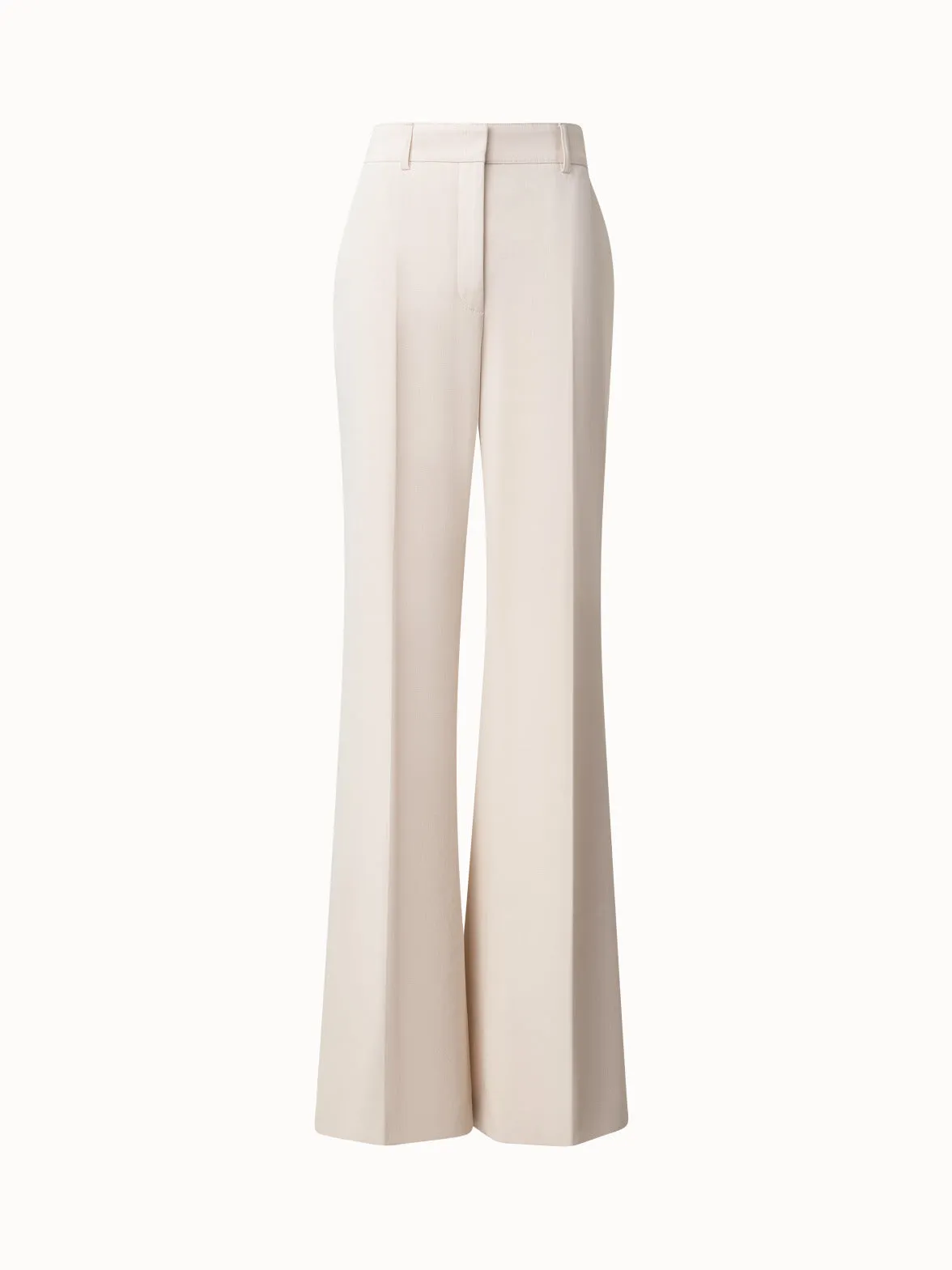 Wide Straight Cotton Wool Gabardine Pants
