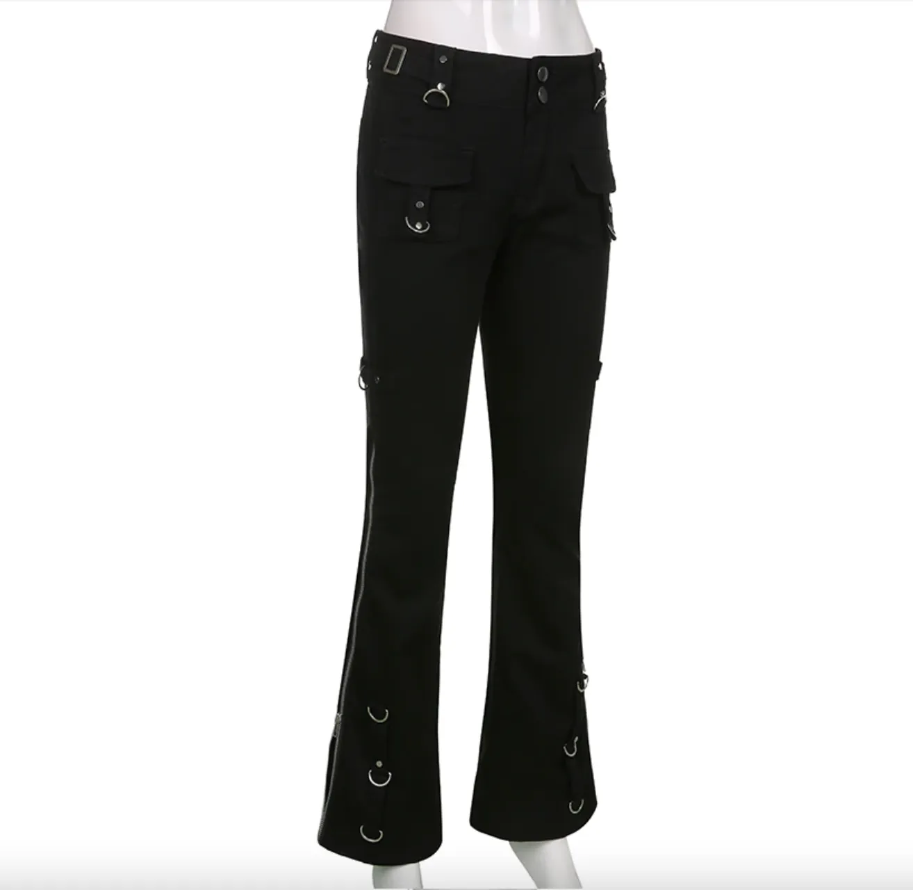 Women's Spring/Autumn Punk Gothic Low Waist Pants with Rivets