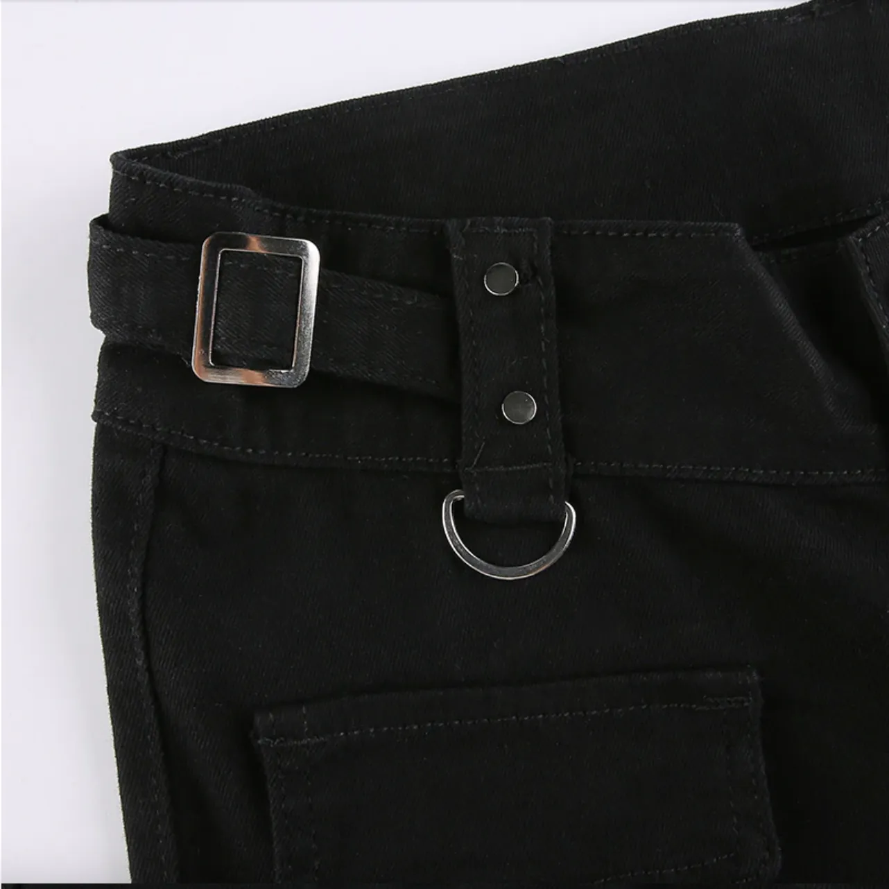 Women's Spring/Autumn Punk Gothic Low Waist Pants with Rivets