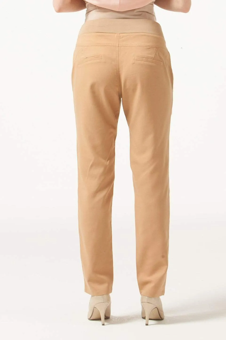 Woven Maternity Pants Emma Regular Straight Camel